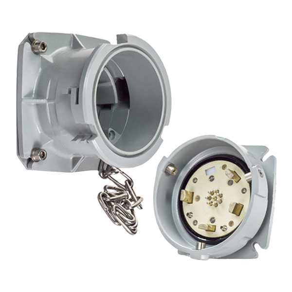 47-38146 - PFQ300 INLET METAL GRAY SIZE F IP 66/67 2P+N+G 300A 347/600 VAC 60 Hz +8 AUX